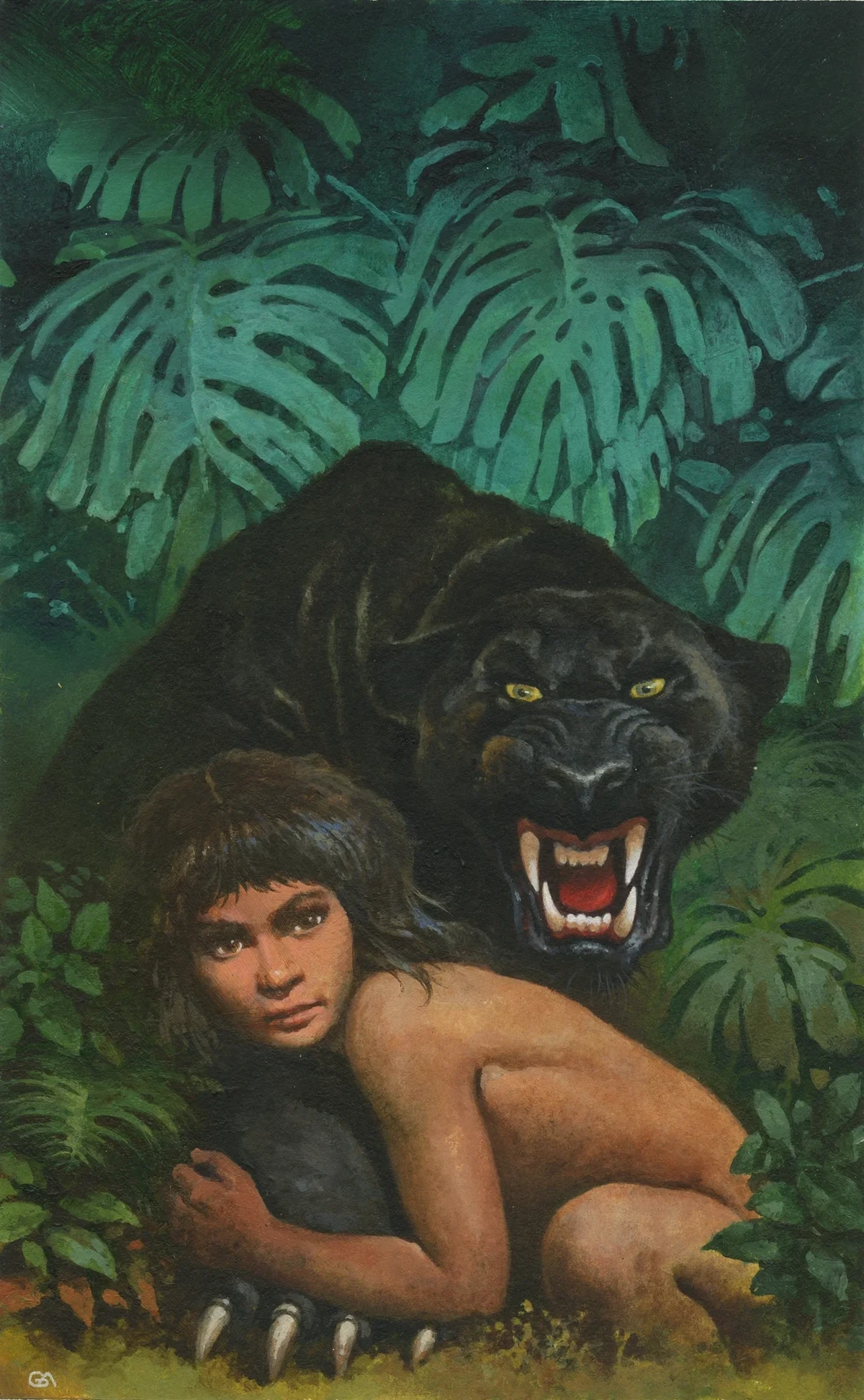 "Mowgli and Bagheera," by the incomparable Gino D'Achille (more in post)