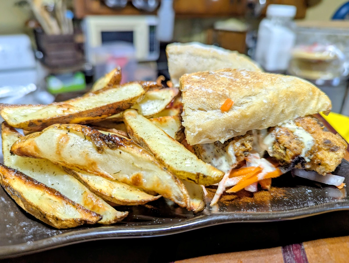 Country fried venison sandwiches